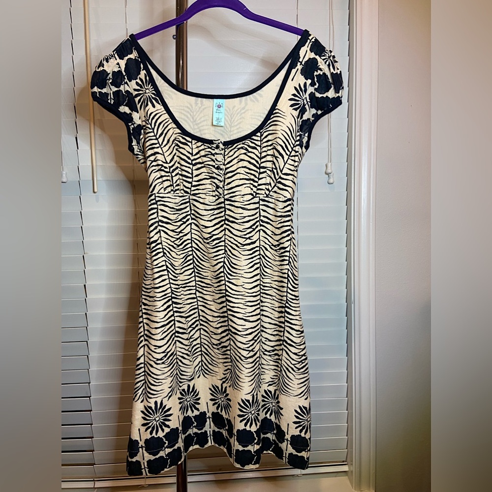 Free People | Beige & Black Tiger print dress | size 8